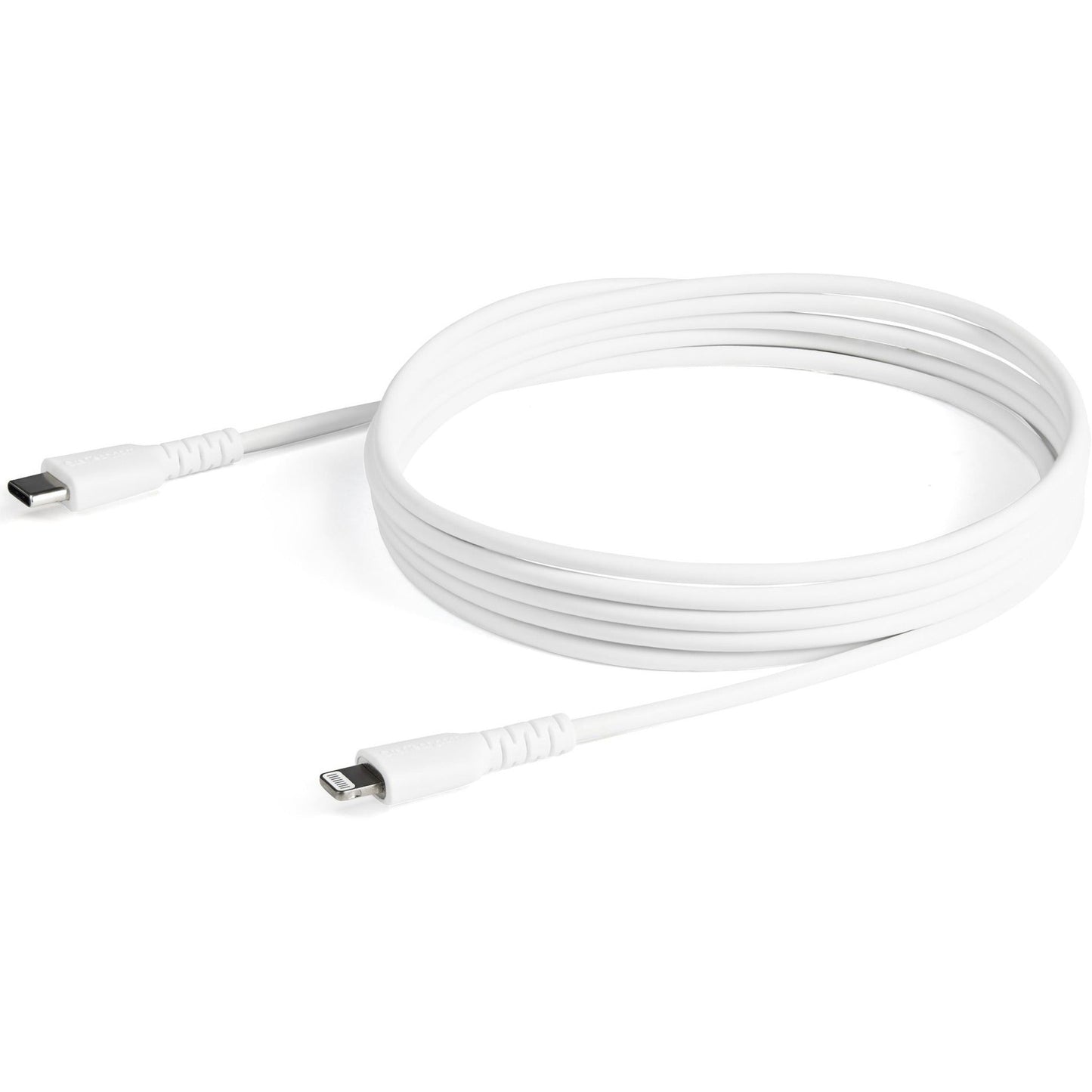 StarTech.com 6 foot/2m Durable White USB-C to Lightning Cable Rugged Heavy Duty Charging/Sync Cable for Apple iPhone/iPad MFi Certified