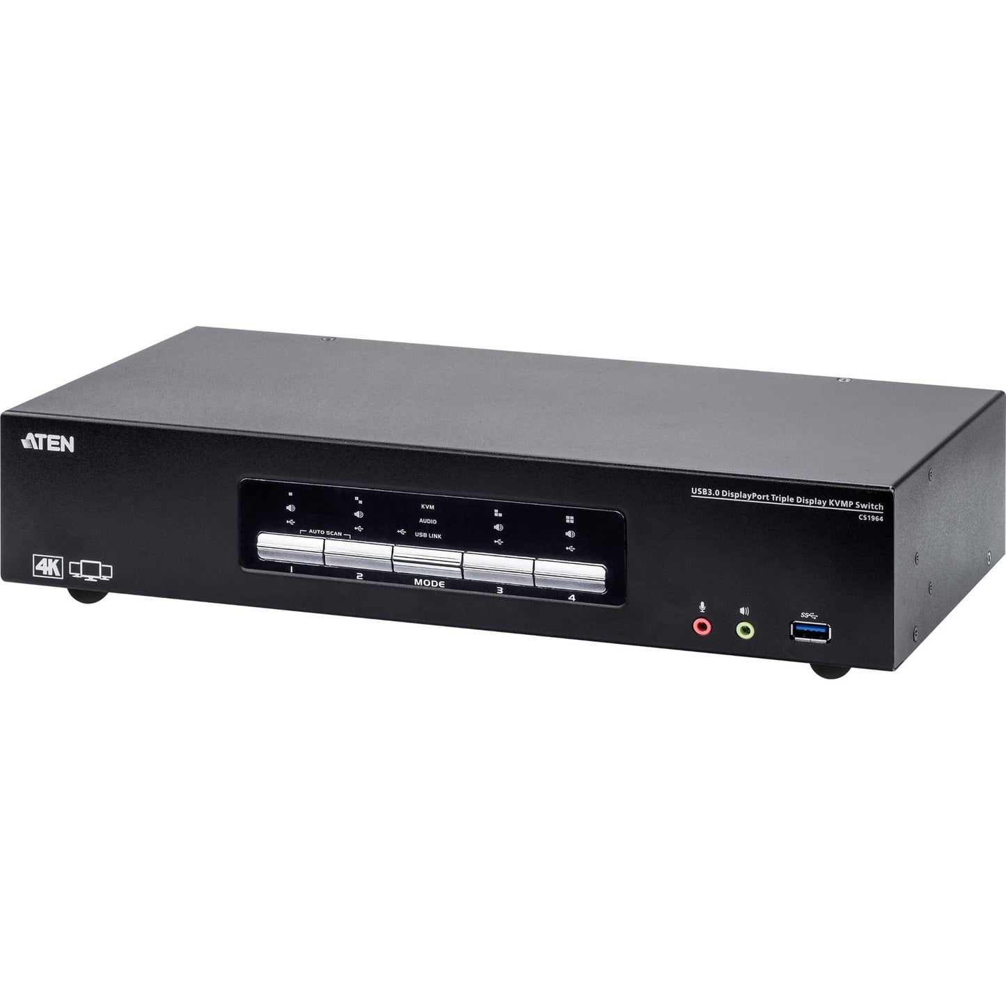 ATEN 4-Port USB3.0 4K DisplayPort Triple Display KVMP Switch