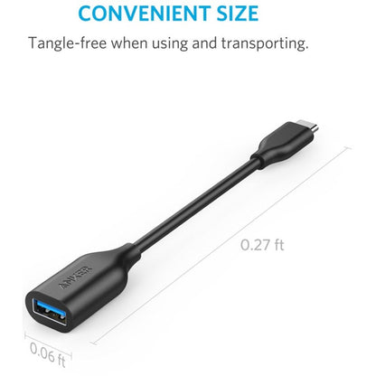 Anker Powerline USB-C to USB-A 3.1 Gen 1 Female UN Black USB-C Adapter A8165