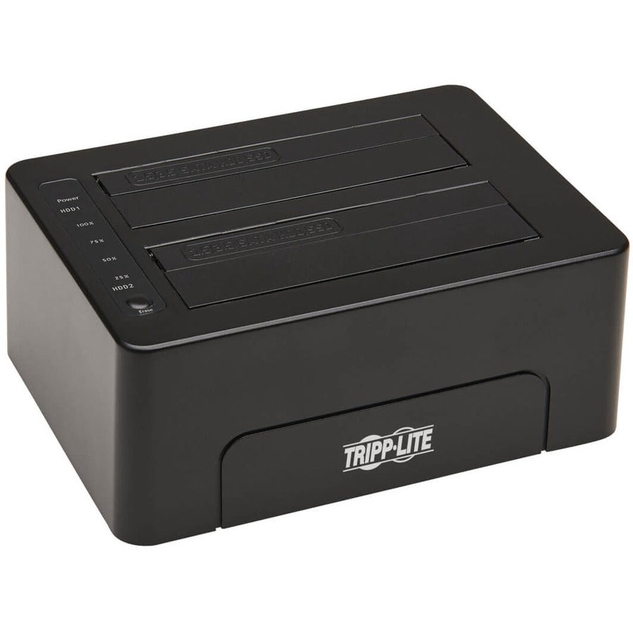 Tripp Lite 2-Bay USB 3.0 SATA Hard Drive Docking Station with Erase Function 2.5 and 3.5 in. HDD and SSD