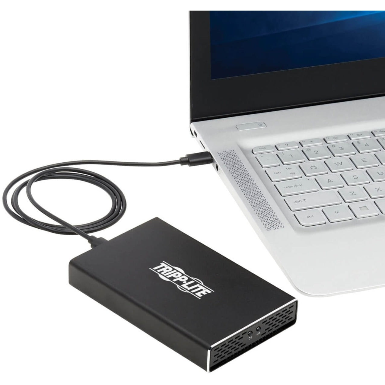 Tripp Lite USB-C to Dual M.2 SATA SSD/HDD Enclosure Adapter USB 3.1 Gen 2 (10 Gbps) Thunderbolt 3 UASP RAID