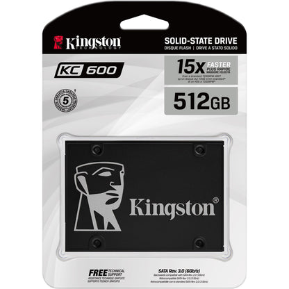 Kingston KC600 512 GB Solid State Drive - 2.5" Internal - SATA (SATA/600)