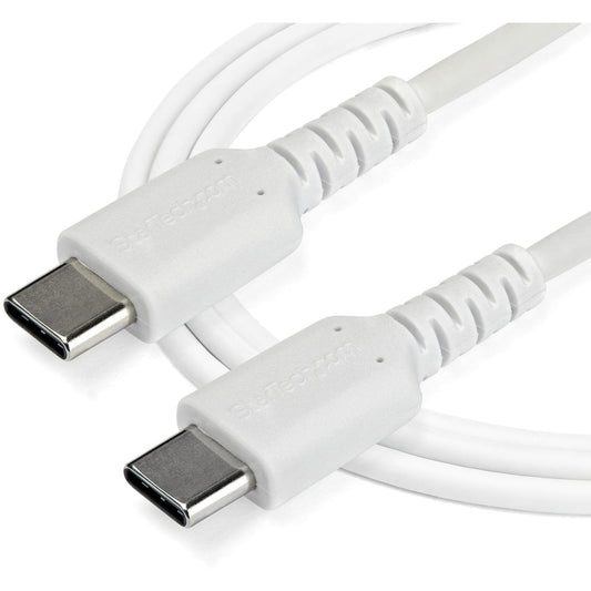 StarTech.com 2m USB C Charging Cable - Durable Fast Charge & Sync USB 2.0 Type C to C Charger Cord - TPE Jacket Aramid Fiber M/M 60W White