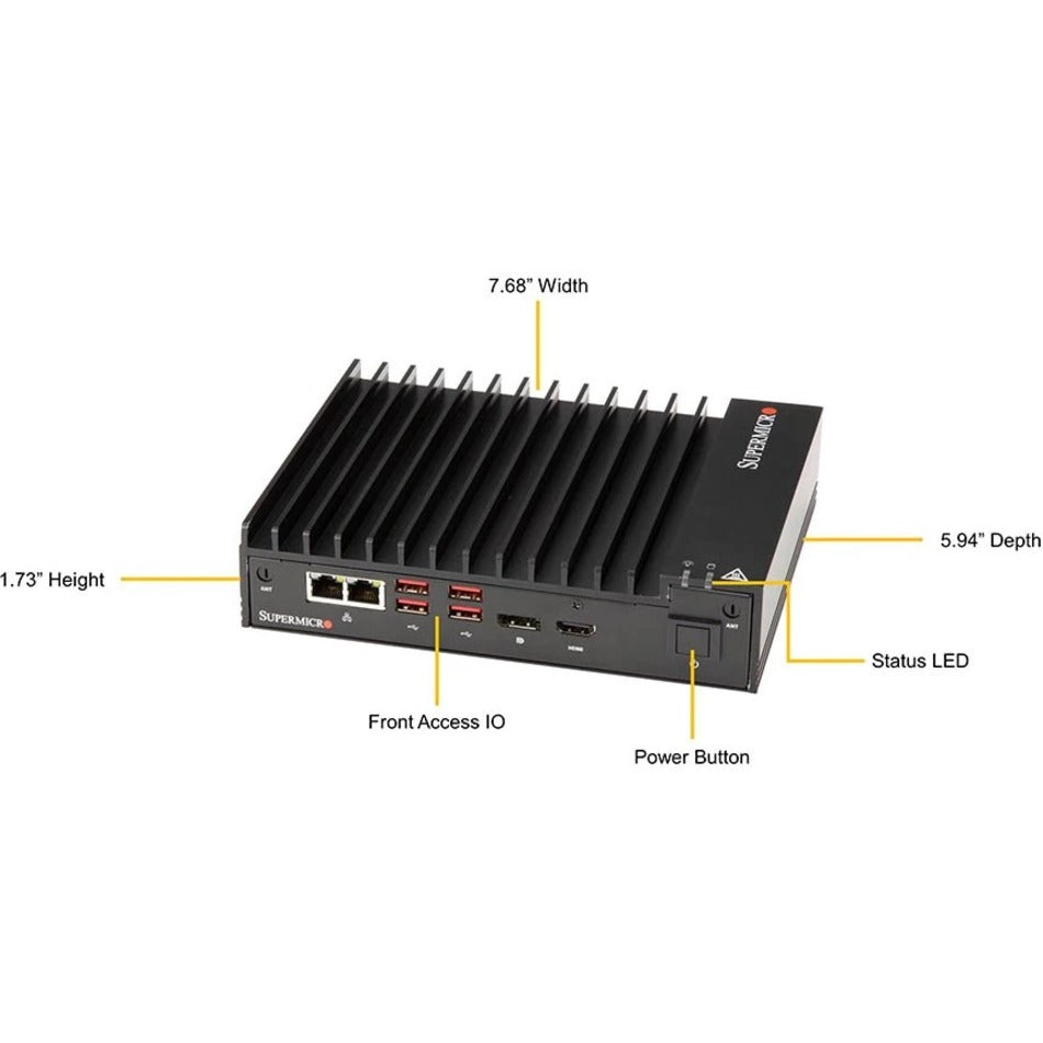 Supermicro SuperServer E100-9W-H Box PC Server - 1 x Intel Core i7 i7-8665UE - Serial ATA/600 Controller