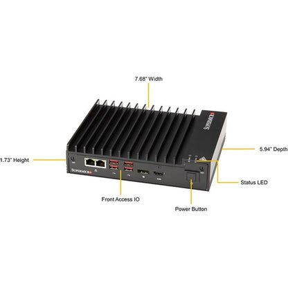 Supermicro SuperServer E100-9W-H Box PC Server - 1 x Intel Core i7 i7-8665UE - Serial ATA/600 Controller