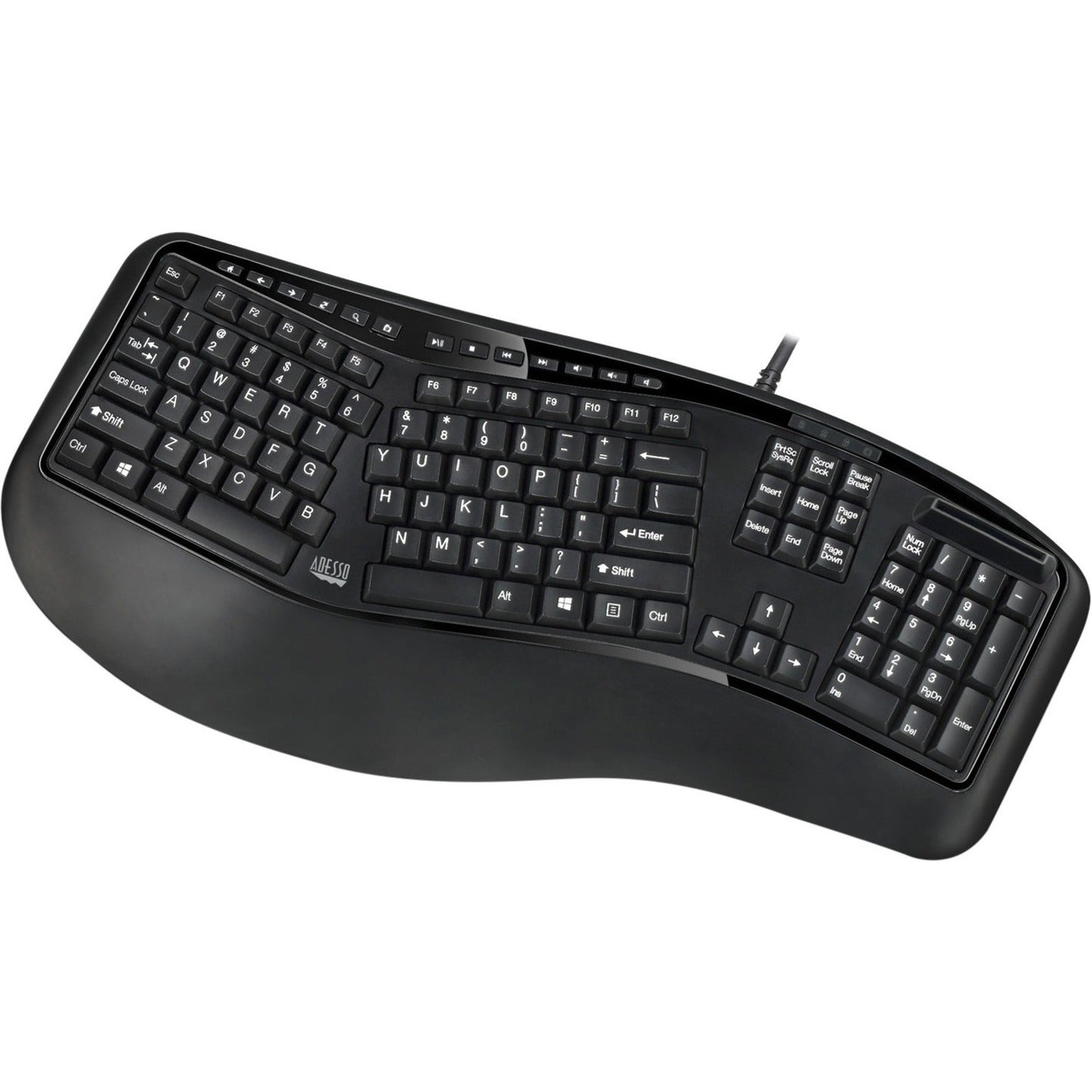 Adesso Desktop Ergonomic Smart Card Reader Keyboard (TAA Compliant)