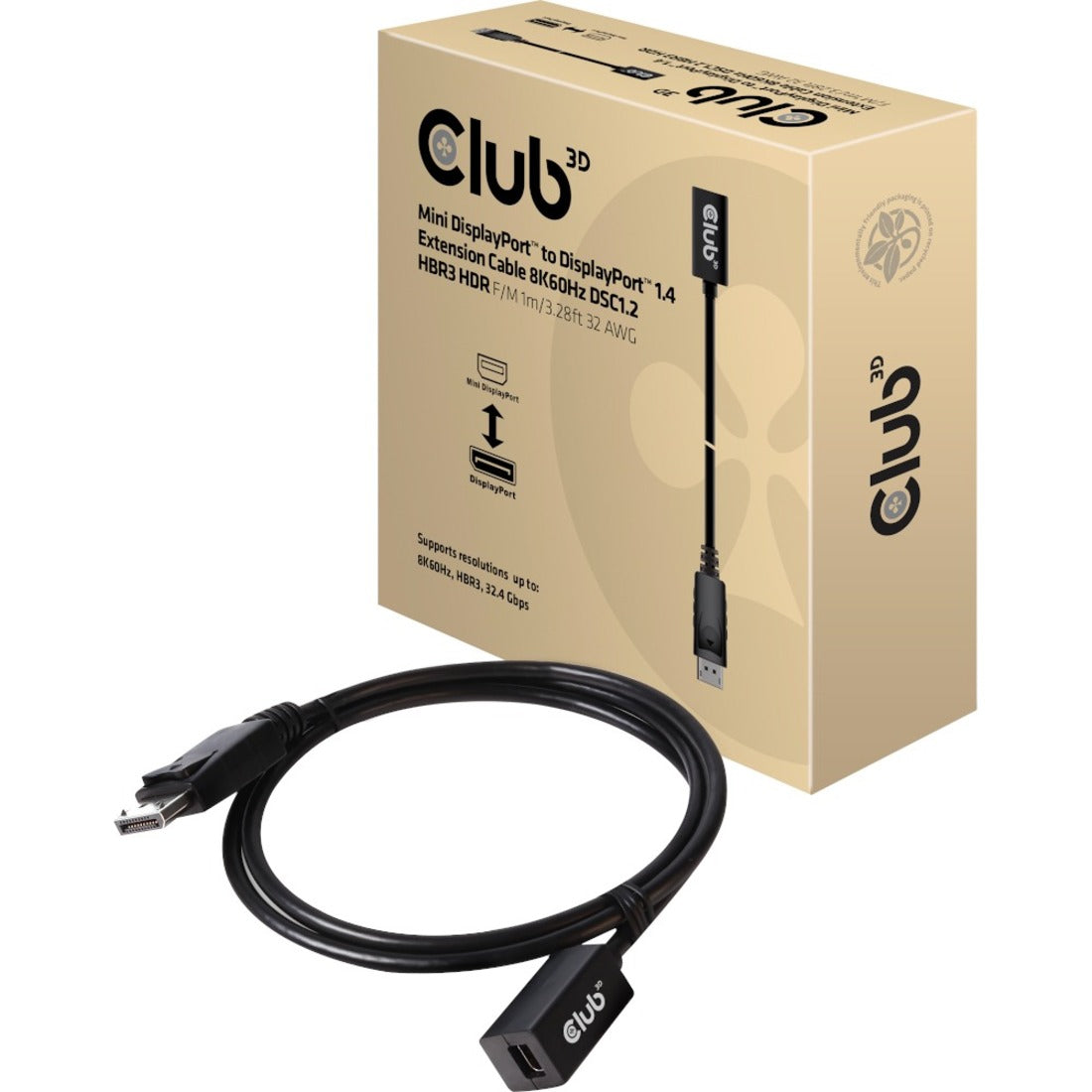 Club 3D DisplayPort/Mini DisplayPort Extension Audio/Video Cable