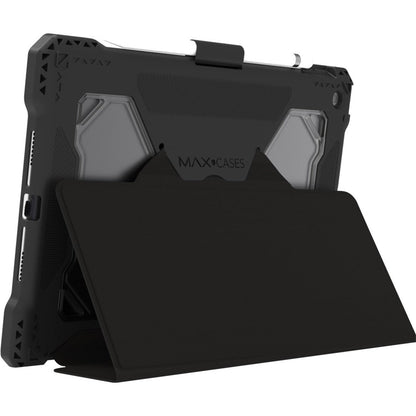 MAXCases Extreme Folio-X Rugged Carrying Case (Folio) for 10.2" Apple iPad (7th Generation) Tablet - Black Clear