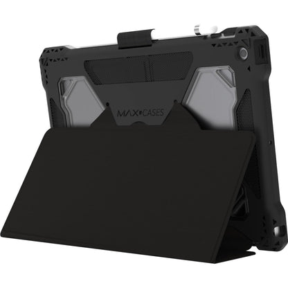 MAXCases Extreme Folio-X Rugged Carrying Case (Folio) for 10.2" Apple iPad (7th Generation) Tablet - Black Clear