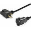 StarTech.com 1ft (0.3m) Short Extension Cord NEMA 5-15P/R to NEMA 5-15R 13A 125V 16AWG Black Outlet Saver Power Extension Cable