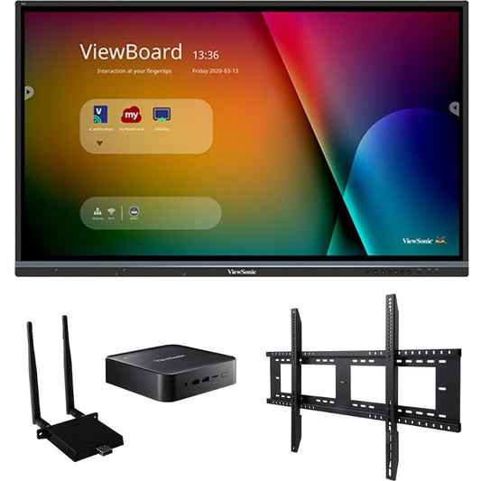 ViewSonic ViewBoard IFP6550-C1 - 4K Interactive Display with Wall Mount WiFi Adapter Chromebox - 350 cd/m2 - 65"