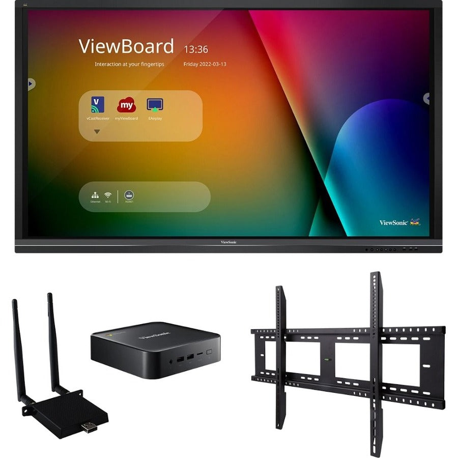 ViewSonic ViewBoard IFP7550-C1 - 4K Interactive Display with Wall Mount WiFi Adapter Chromebox - 350 cd/m2 - 75"