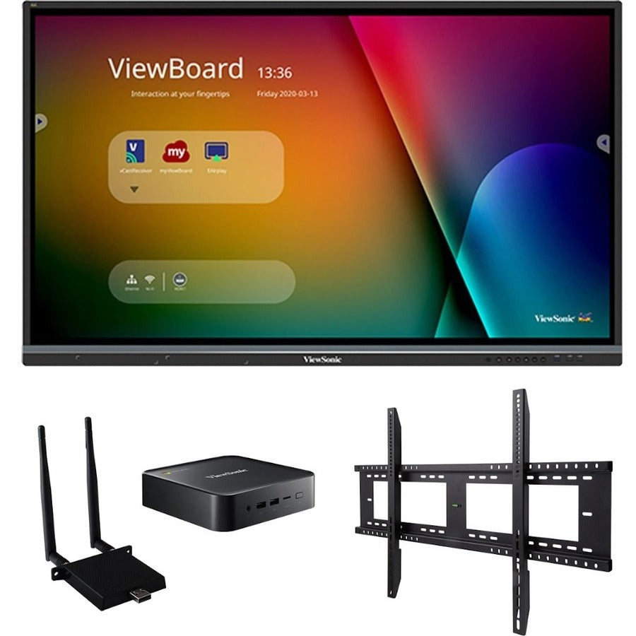 ViewSonic ViewBoard IFP8650-C1 - 4K Interactive Display with Wall Mount WiFi Adapter Chromebox - 350 cd/m2 - 86"