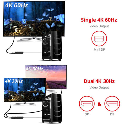 SIIG 4K 1x2 Mini DisplayPort 1.2 to DisplayPort MST Splitter