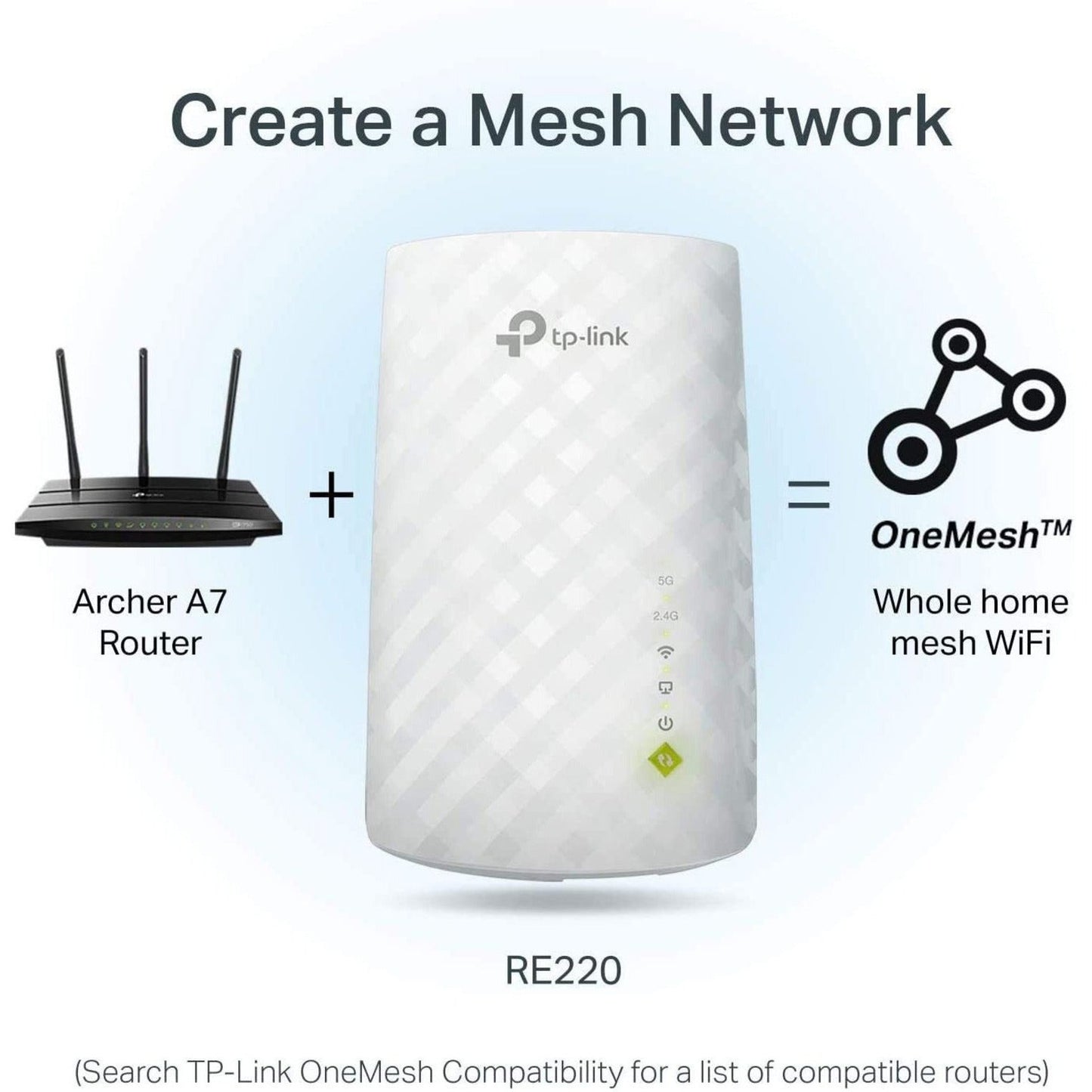 TP-Link RE220 Dual Band IEEE 802.11ac 750 Mbit/s Wireless Range Extender