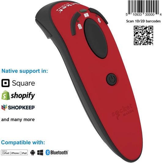 Socket Mobile DuraScan&reg; D750 Universal Plus Barcode Scanner Red