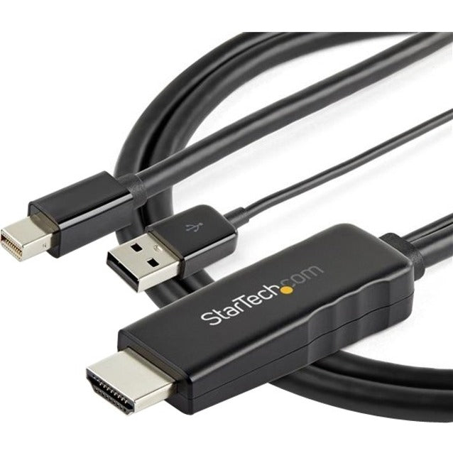 StarTech.com 3ft (1m) HDMI to Mini DisplayPort Cable 4K 30Hz - Active HDMI to mDP Adapter Cable with Audio - USB Powered - Video Converter