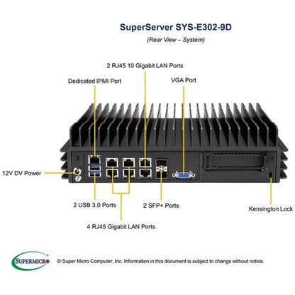 Supermicro SuperServer E302-9D Compact Server - Intel Xeon D-2123IT - Serial ATA/600 Controller