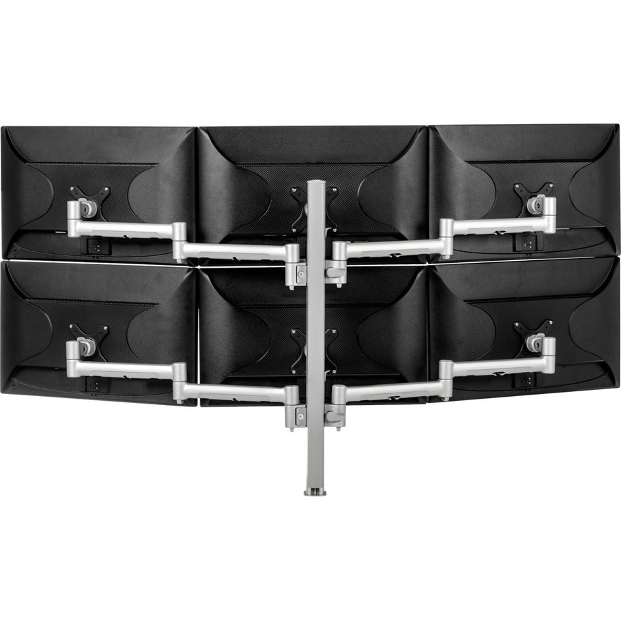 Atdec six display monitor arm desk mount - Flat and Curved up to 24in - VESA 75x75 100x100