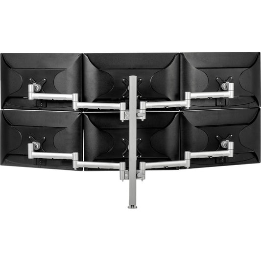 Atdec six display monitor arm desk mount - Flat and Curved up to 24in - VESA 75x75 100x100
