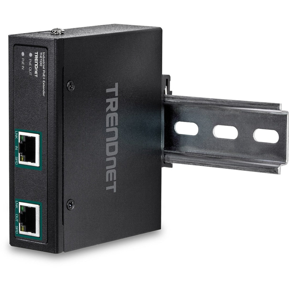 TRENDnet Industrial Gigabit PoE+ Extender TI-E100 Single Port PoE Power Over Ethernet Supports PoE (15.4W) and PoE+ (30W) Extends 100m Cascade 2 Units for Distance Up to 300m (984 ft.) IP30