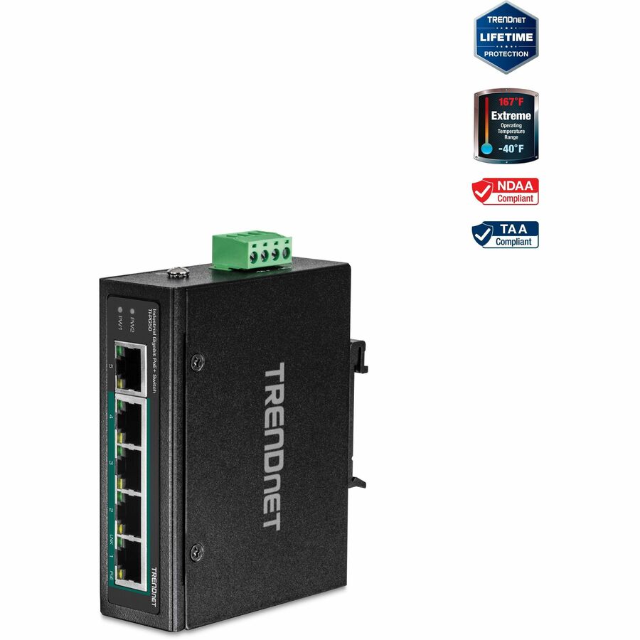 5-PORT INDUSTRIAL GIGABIT POE+ 