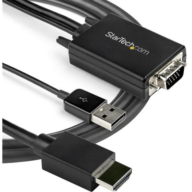 StarTech.com 3m VGA to HDMI Converter Cable with USB Audio Support - 1080p Analog to Digital Video Adapter Cable - Male VGA to Male HDMI