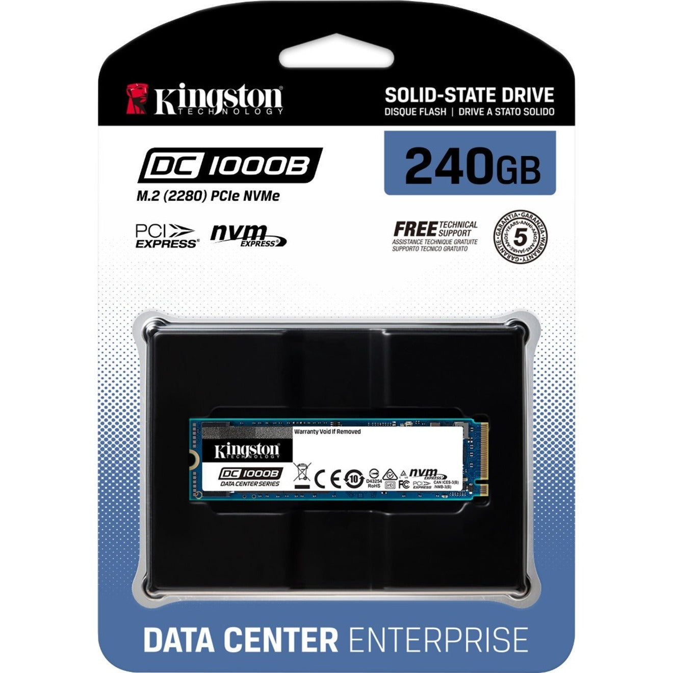 Kingston DC1000B 240 GB Solid State Drive - M.2 2280 Internal - PCI Express NVMe (PCI Express NVMe 3.0 x4)