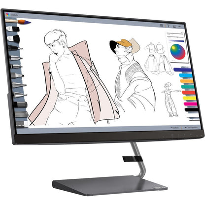 Lenovo Q24h-10 23.8" WQHD LCD Monitor - 16:9 - Gray