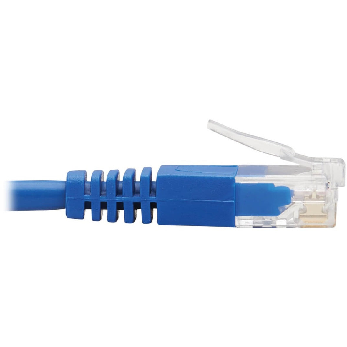 Tripp Lite Left-Angle Cat6 Gigabit Molded Slim UTP Ethernet Cable (RJ45 Left-Angle M to RJ45 M) Blue 1 ft. (0.31 m)