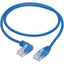 Tripp Lite Left-Angle Cat6 Gigabit Molded Slim UTP Ethernet Cable (RJ45 Left-Angle M to RJ45 M) Blue 2 ft. (0.61 m)
