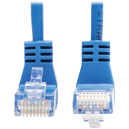 Tripp Lite Up/Down-Angle Cat6 Gigabit Molded Slim UTP Ethernet Cable (RJ45 Up-Angle M to RJ45 Down-Angle M) Blue 2 ft. (0.61 m)