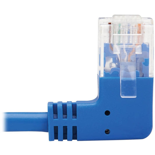 Tripp Lite Right-Angle Cat6 Gigabit Molded Slim UTP Ethernet Cable (RJ45 Right-Angle M to RJ45 M) Blue 7 ft. (2.13 m)