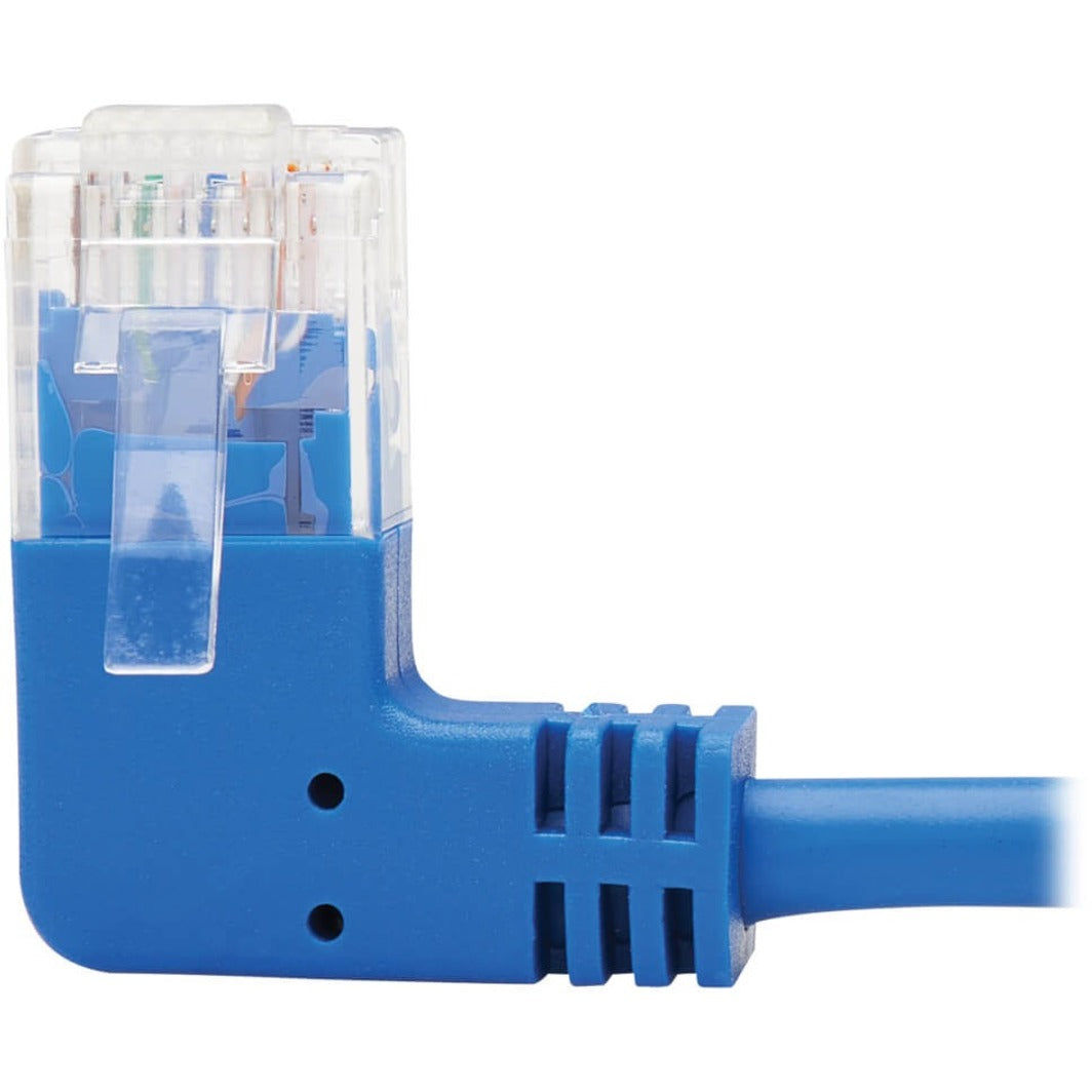 Tripp Lite Left-Angle Cat6 Gigabit Molded Slim UTP Ethernet Cable (RJ45 Left-Angle M to RJ45 M) Blue 15 ft. (4.57 m)