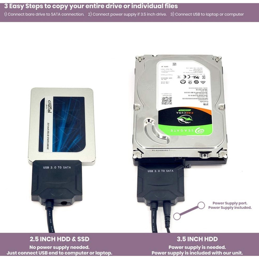 Fantom Drives FD 5TB Hard Drive Upgrade Kit with Seagate Barracuda ST5000LM000 (2.5" / 15mm) Fantom Drives USB 3.0 to SATA Cable Converter and Fantom Drives Cloning Software Inside USB Flash Drive - 1 Year Warranty - (HDD5000M-KIT)