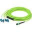 AddOn 8m MPO (Female) to 8xLC (Male) 8-Strand Lime Green OM5 Fiber Fanout Cable