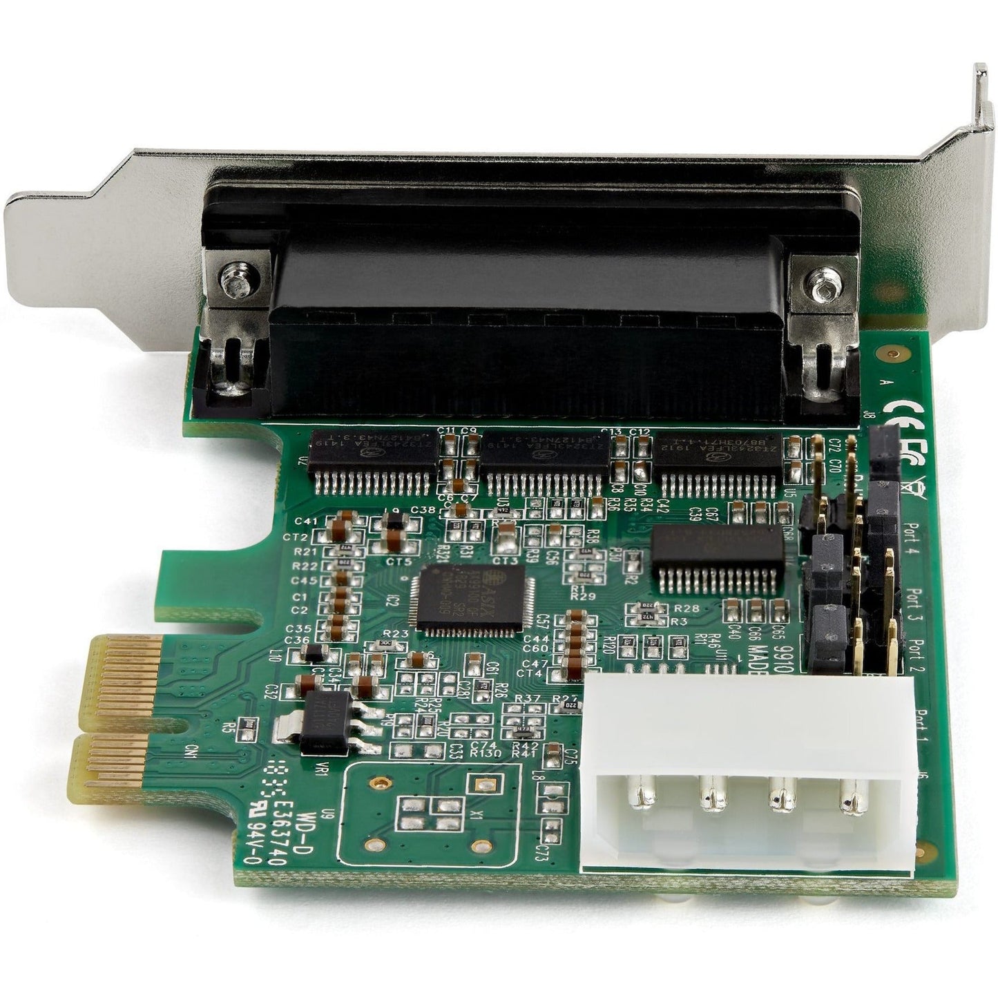 StarTech.com 4-port PCI Express RS232 Serial Adapter Card - PCIe Serial DB9 Controller Card 16950 UART - Low Profile - Windows/Linux