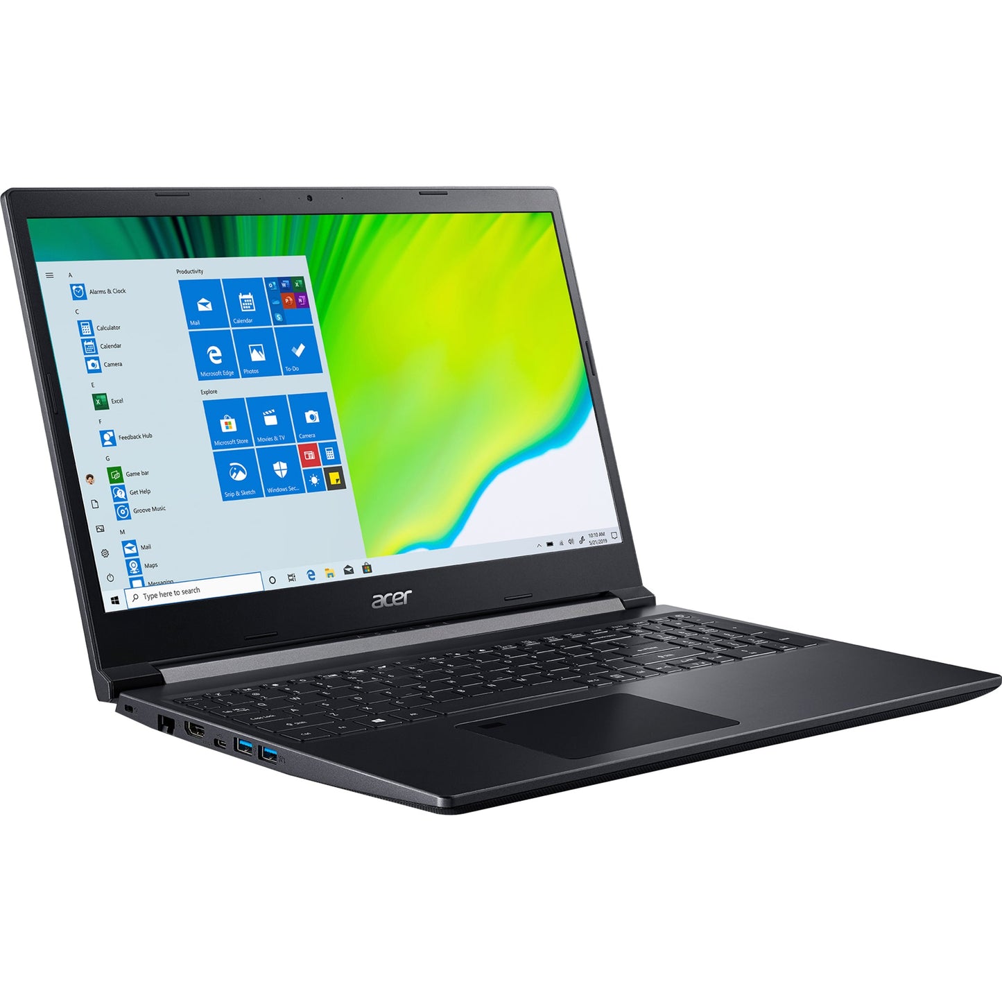 Acer Aspire 7 A715-41G A715-41G-R7X4 15.6" Notebook - Full HD - 1920 x 1080 - AMD Ryzen 5 3550H Quad-core (4 Core) 2.10 GHz - 8 GB Total RAM - 512 GB SSD - Black