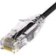 Unirise Clearfit Slim™ Cat6A 28AWG Patch Cable Snagless Black 2ft