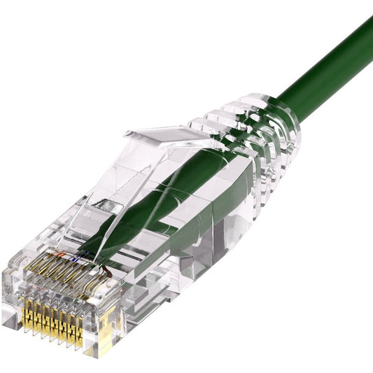 Unirise Clearfit Slim&trade; Cat6A 28AWG Patch Cable Snagless Green 2ft
