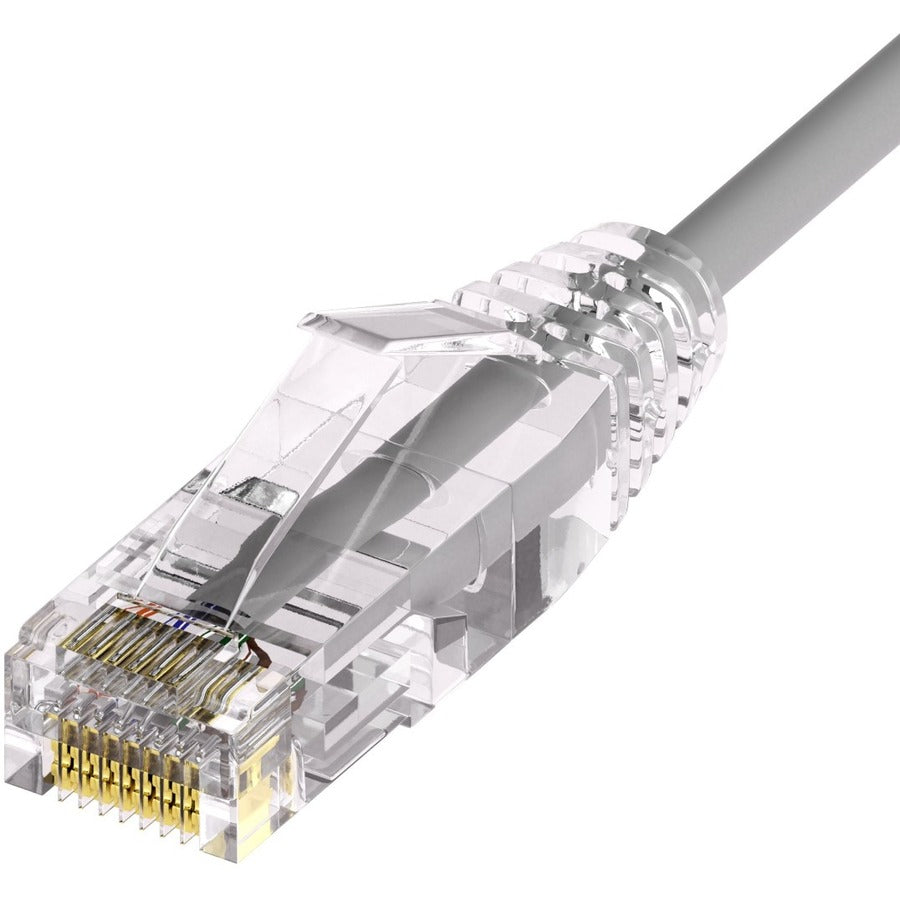 Unirise Clearfit Slim&trade; Cat6A 28AWG Patch Cable Snagless Gray 2ft