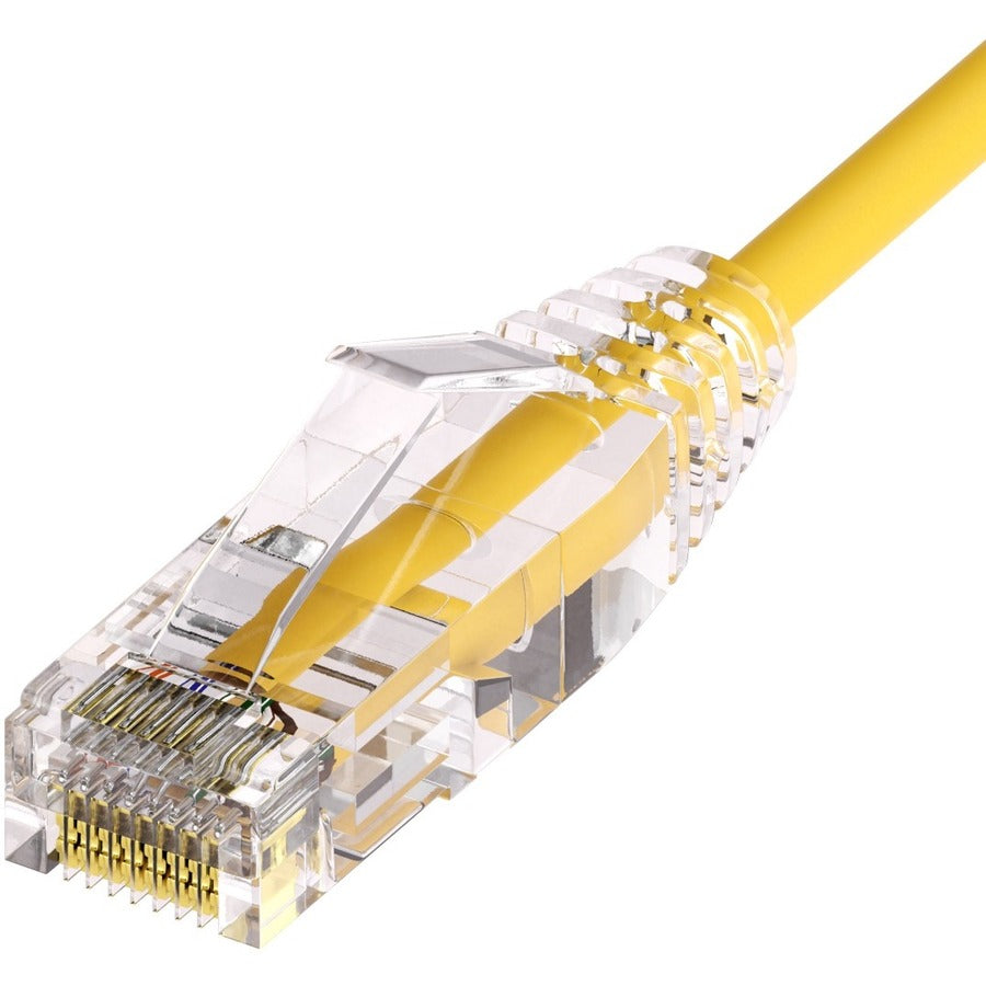 Unirise Clearfit Slim&trade; Cat6A 28AWG Patch Cable Snagless Yellow 3ft