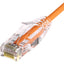 Unirise ClearFit Slim 28AWG Cat6A Patch Cable Snagless Orange 25ft
