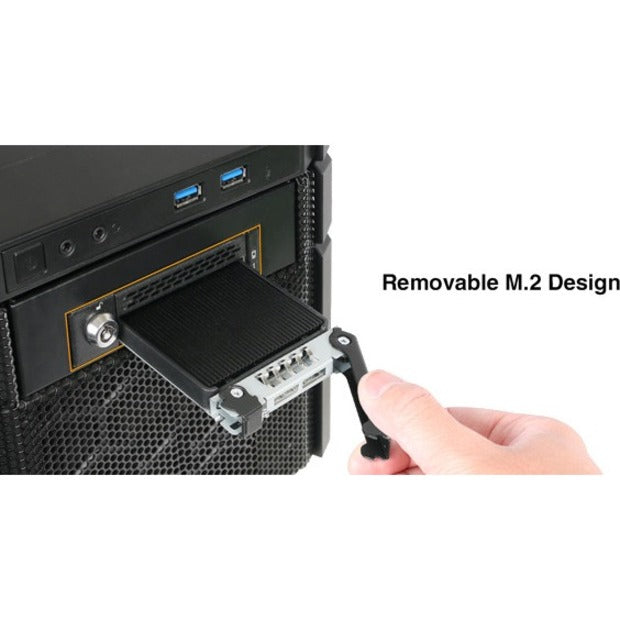 Icy Dock MB833M2K-B Drive Enclosure for 3.5" M.2 PCI Express NVMe - Mini-SAS HD Host Interface Internal - Black