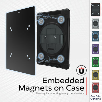 CTA Digital Magnetic Splash-Proof Case with Metal Mounting Plates for iPad 7th/ 8th/ 9th Gen 10.2 iPad Air 3 iPad Pro 10.5"  Black