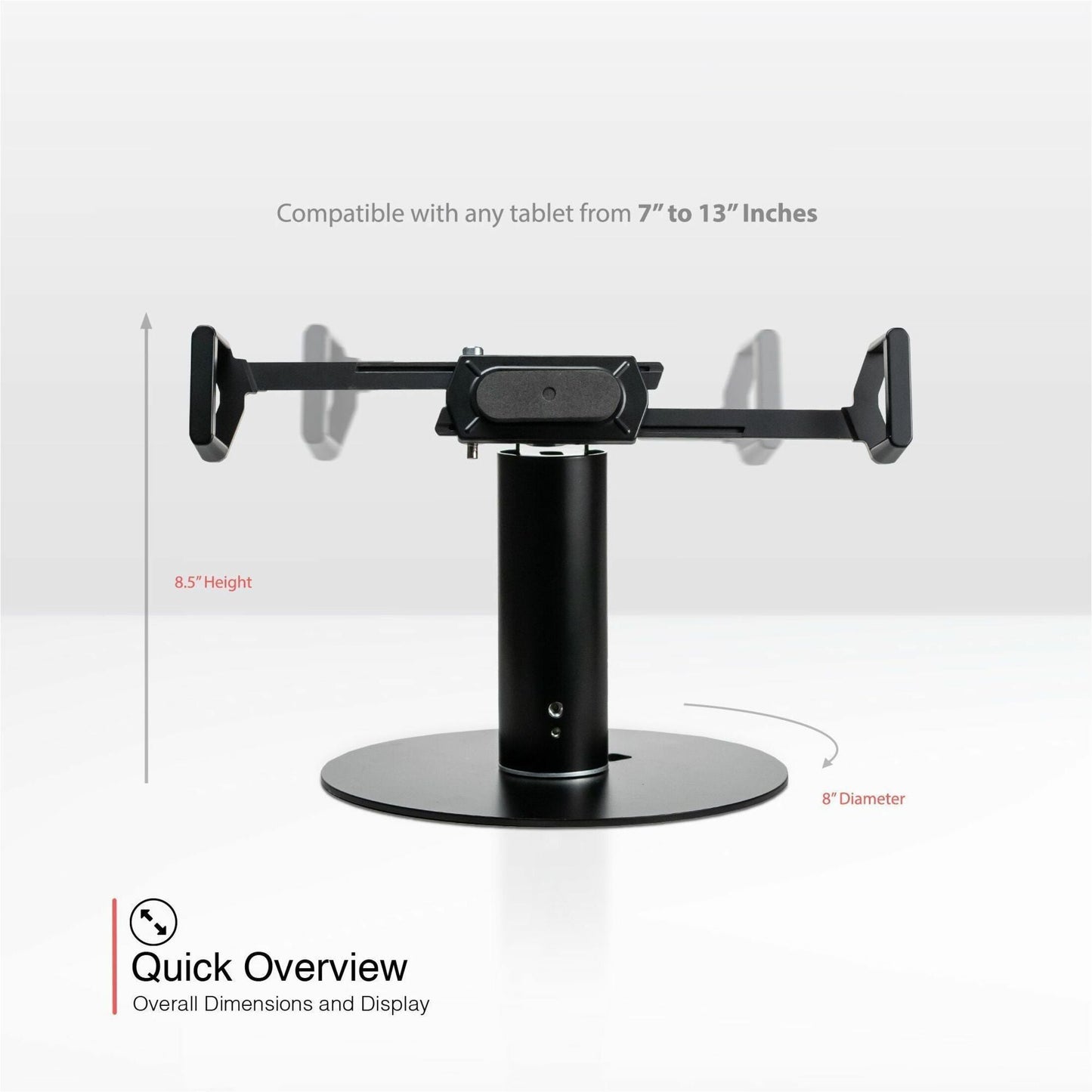CTA Digital Universal Security Grip Kiosk Stand for Tablets