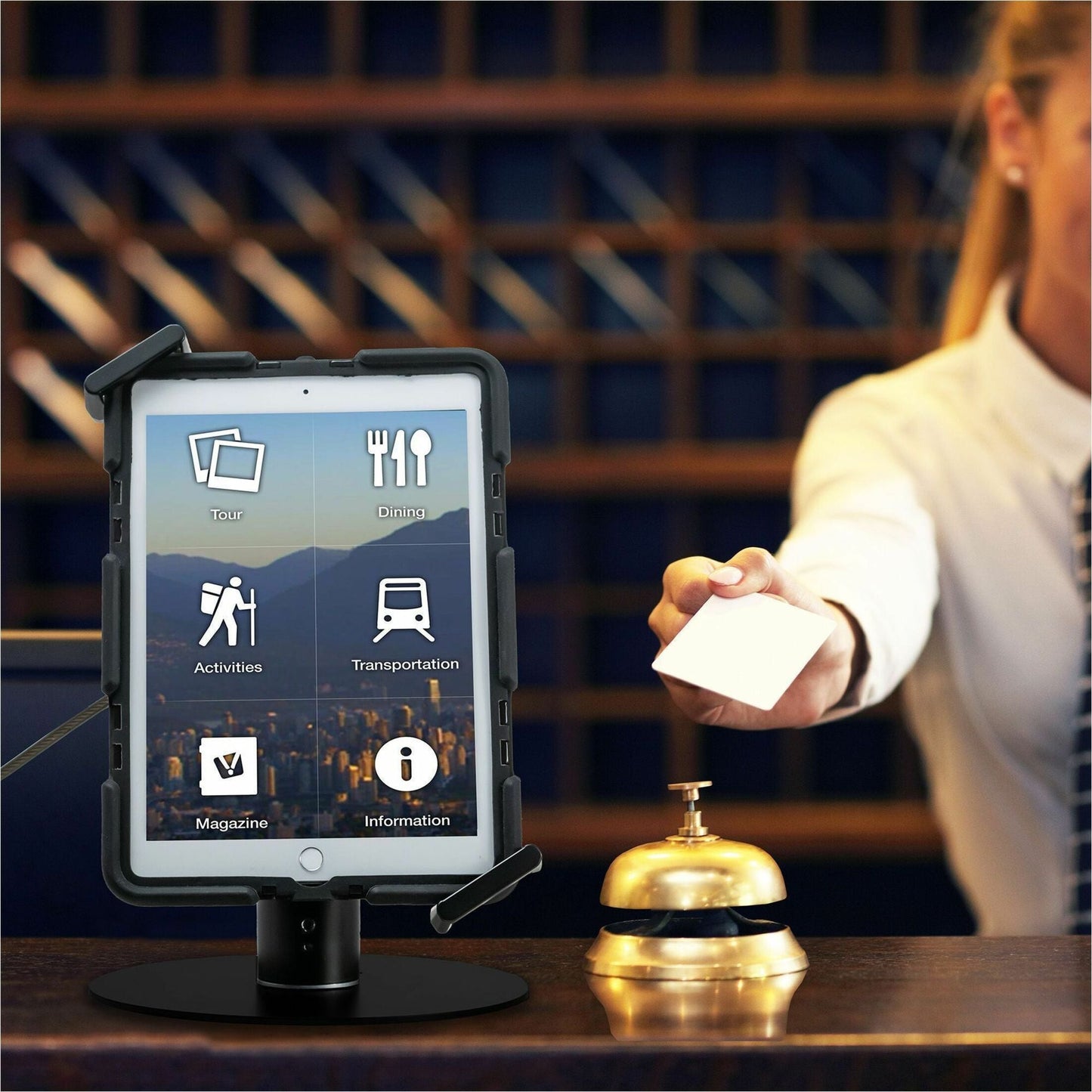 CTA Digital Universal Security Grip Kiosk Stand for Tablets