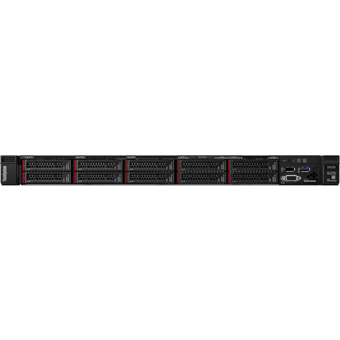Lenovo ThinkSystem SR250 7Y51A051NA 1U Rack Server - 1 x Intel Xeon E-2236 3.40 GHz - 8 GB RAM - 4 TB HDD - (2 x 2TB) HDD Configuration - Serial ATA/600 Controller
