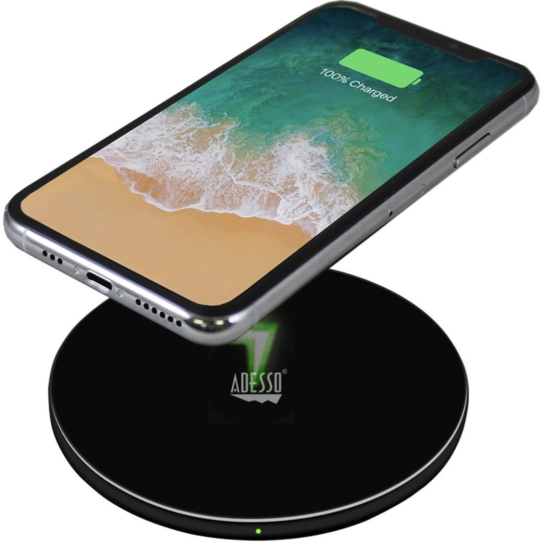 Adesso 10W Max Qi-Certified Disc-Style Wireless Charger