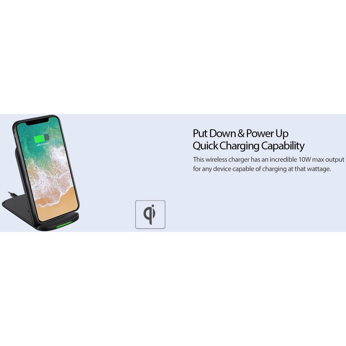 Adesso 10W Max Qi-Certified 2-Coil Foldable Wireless Charging Stand